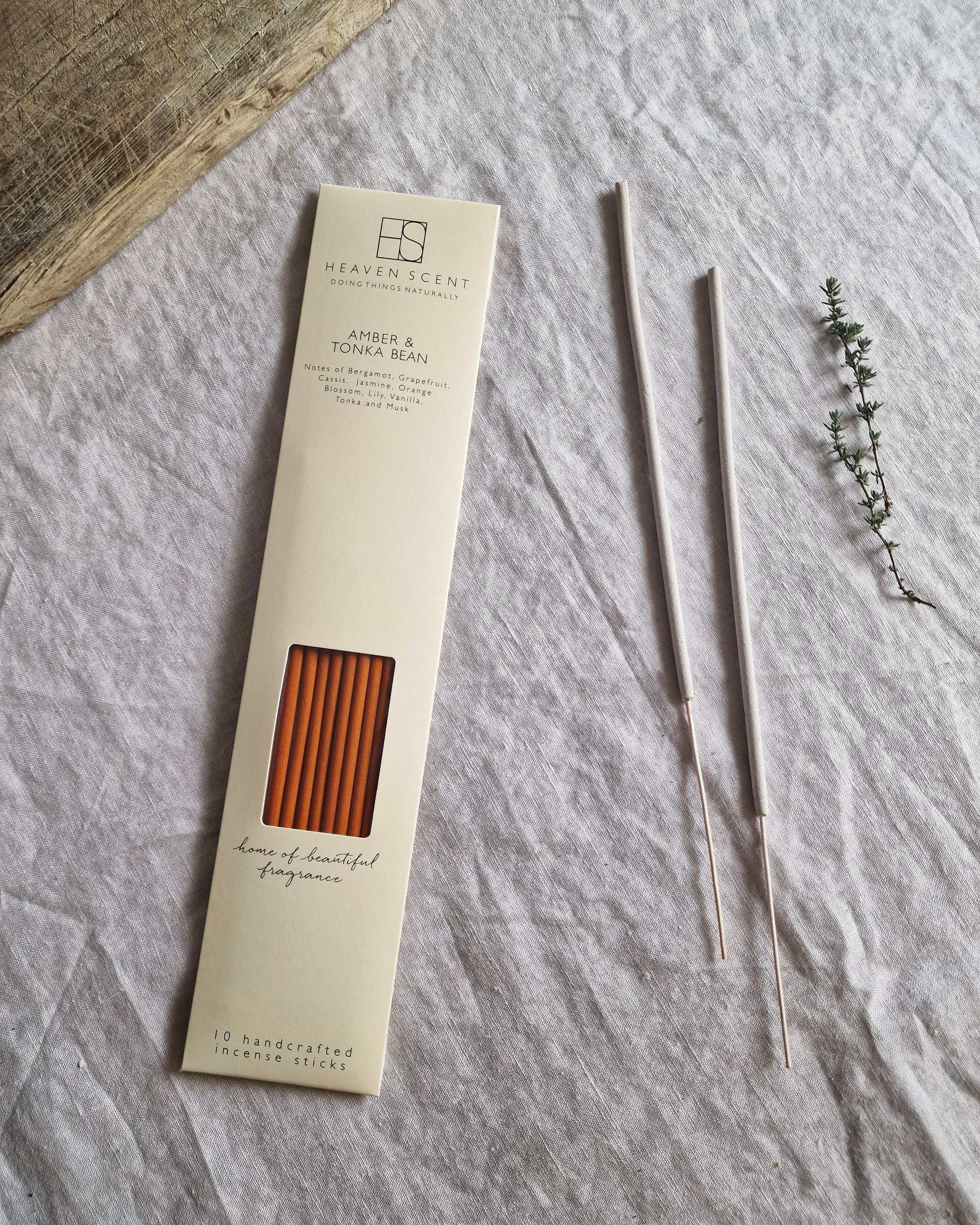 10 Amber & Tonka Bean Incense Sticks