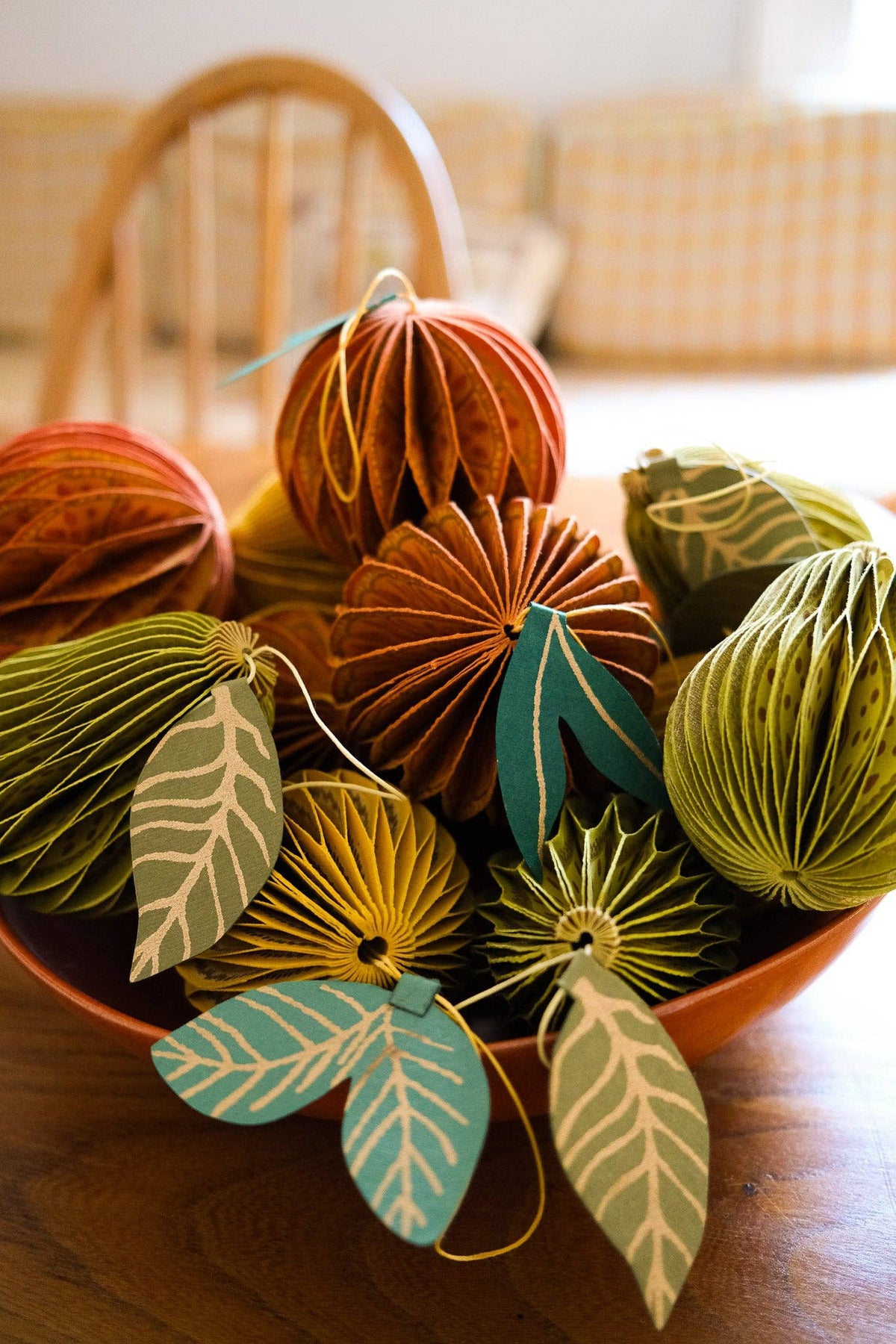 Orange Honeycomb Paper Christmas Decoration