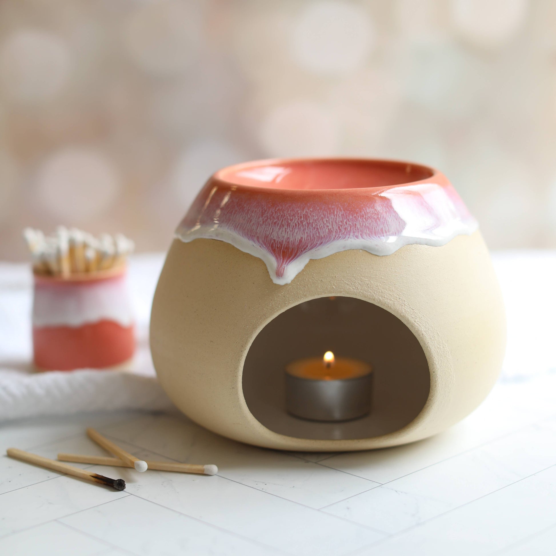Handmade Pea Green Ceramic Wax Melt Burner