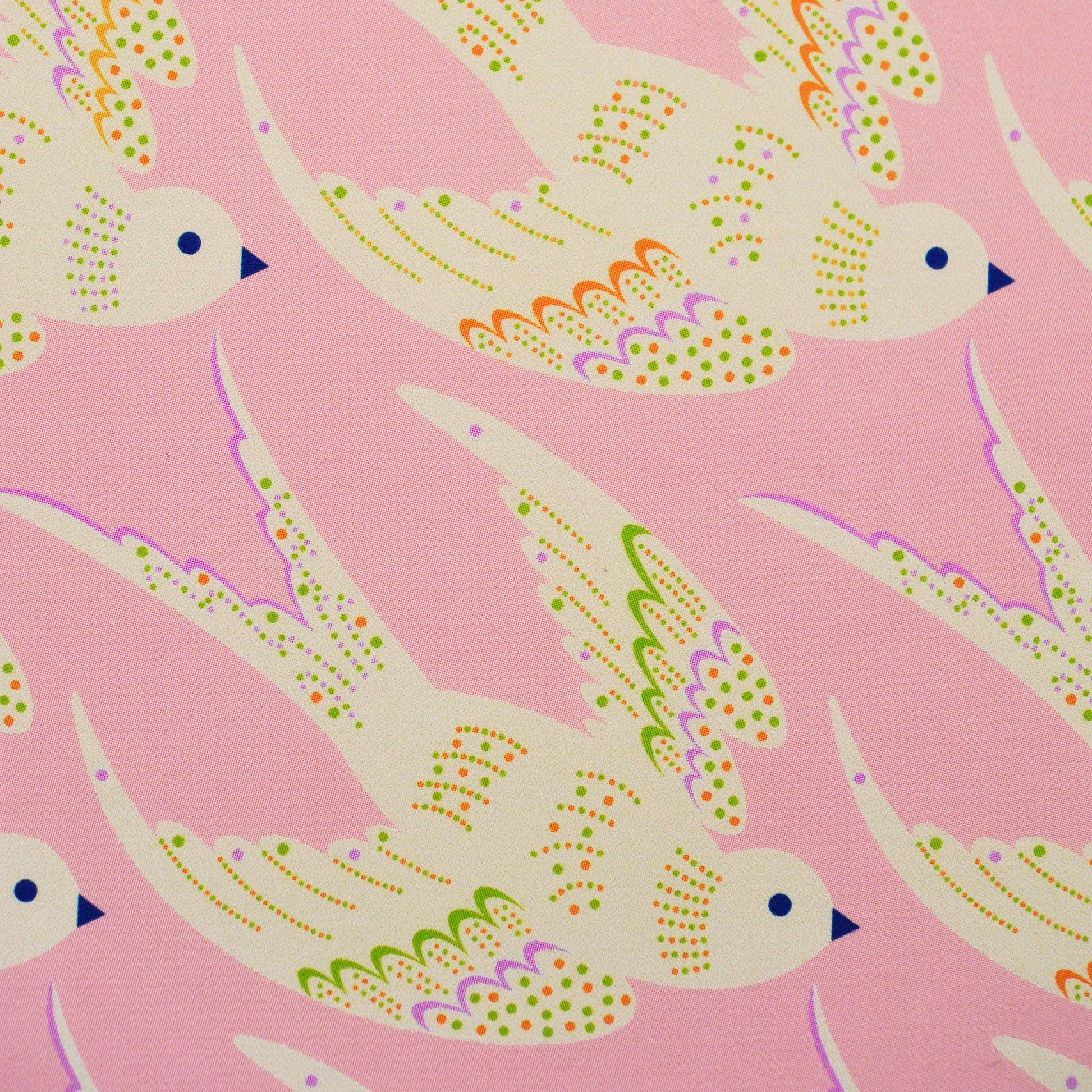Illustrated Birds in Flight Greetings Card – Soft Pink