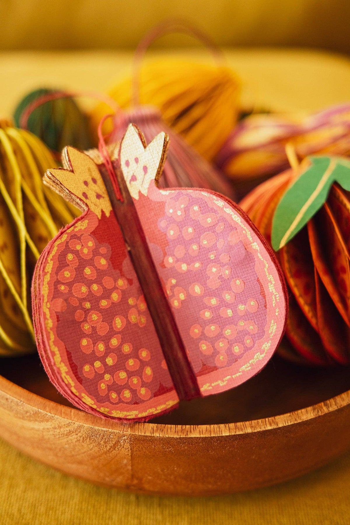 Pomegranate Honeycomb Paper Christmas Decoration