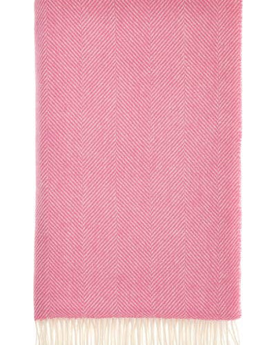 Herringbone Pure Wool Throw in Bubblegum by Bronte by Moon