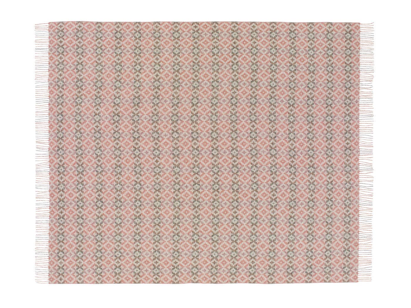 Dartmouth Pure Wool Throw: Coral