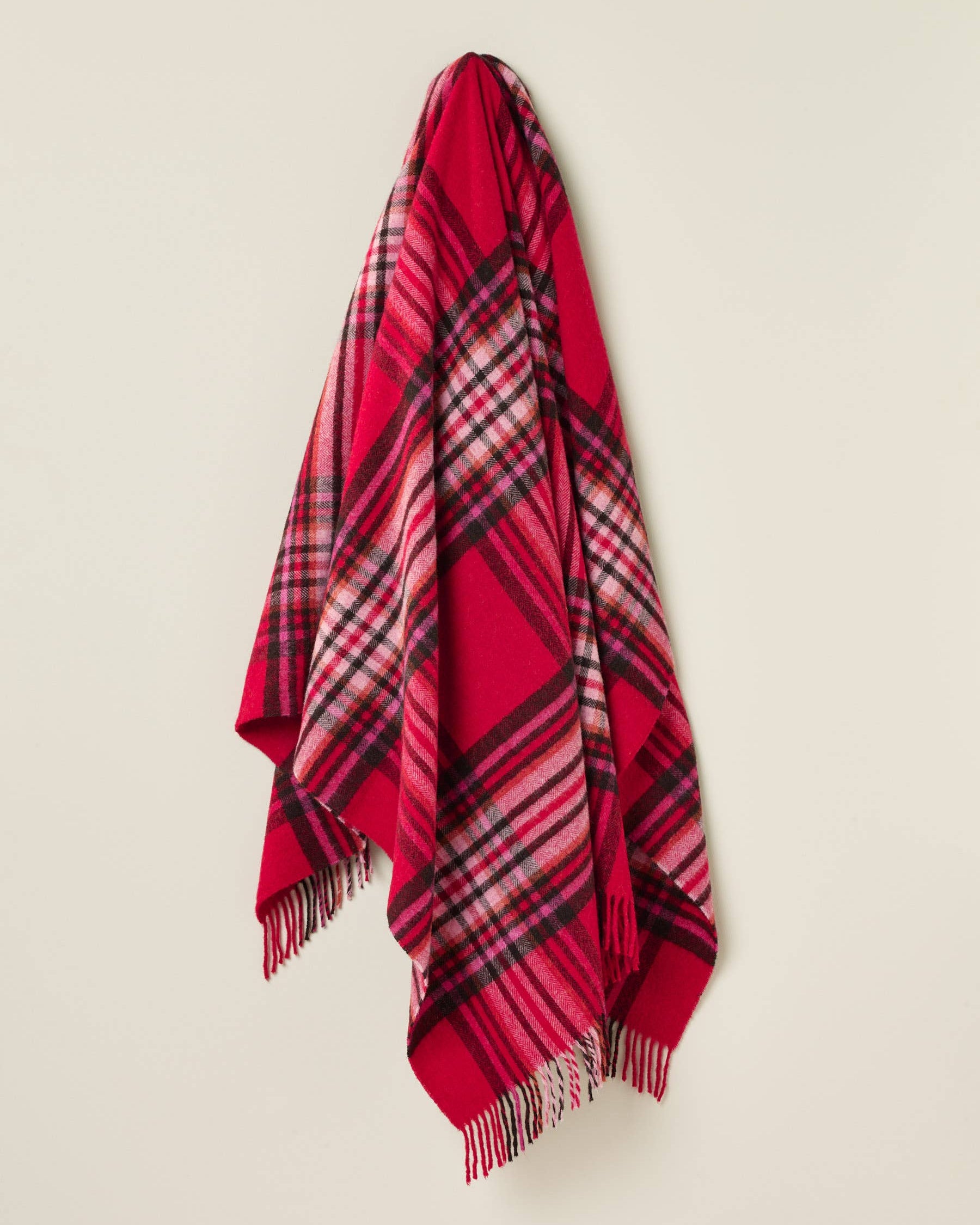 St Ives Pure Wool Throw: Pink