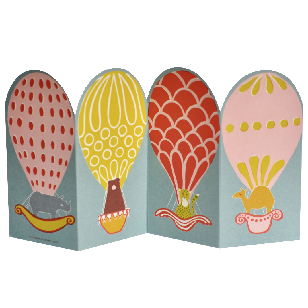 Concertina Card Balloon Animals Cambridge Imprint
