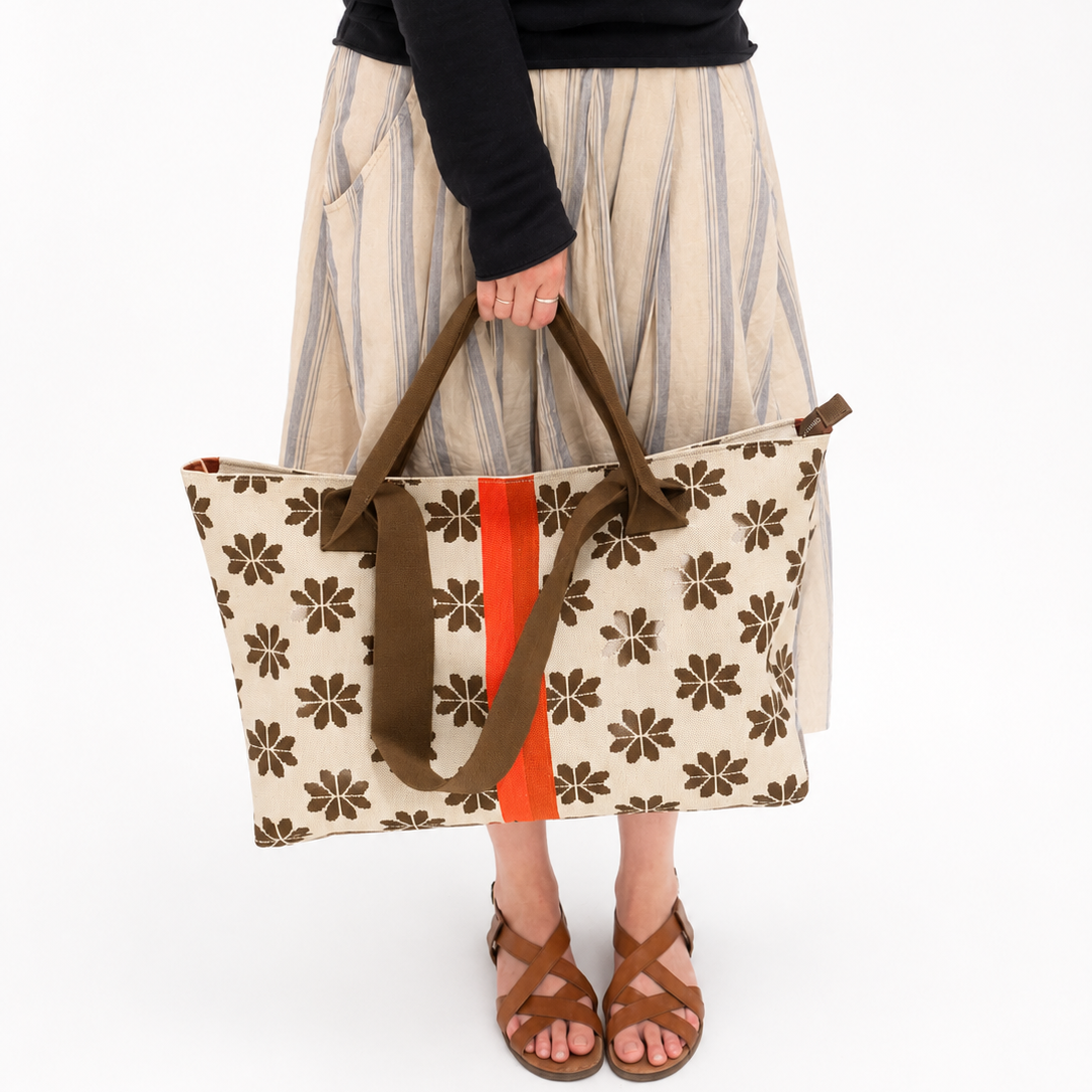Oversized Machine Washable Floral Tote Bag