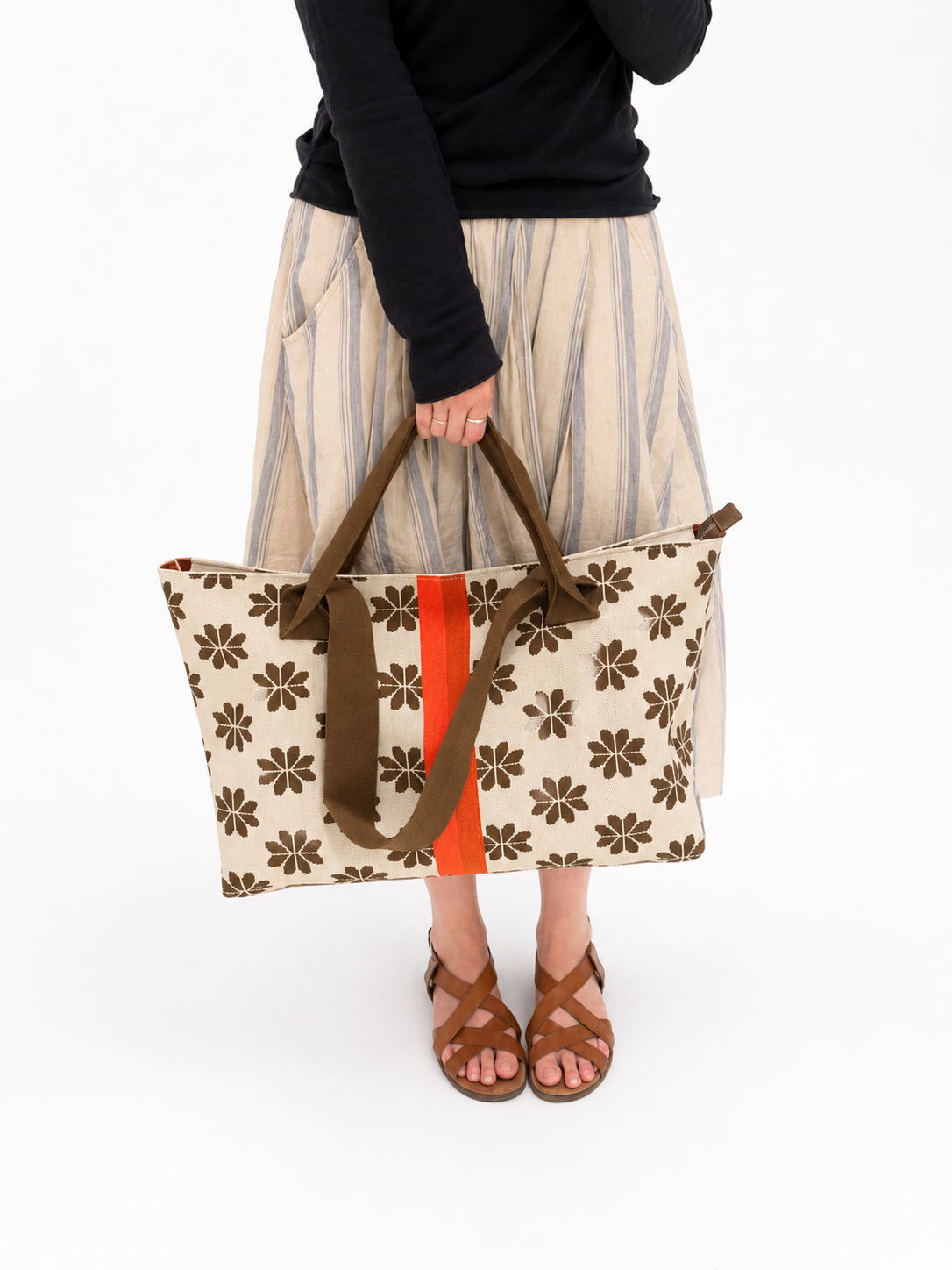 Oversized Machine Washable Floral Tote Bag