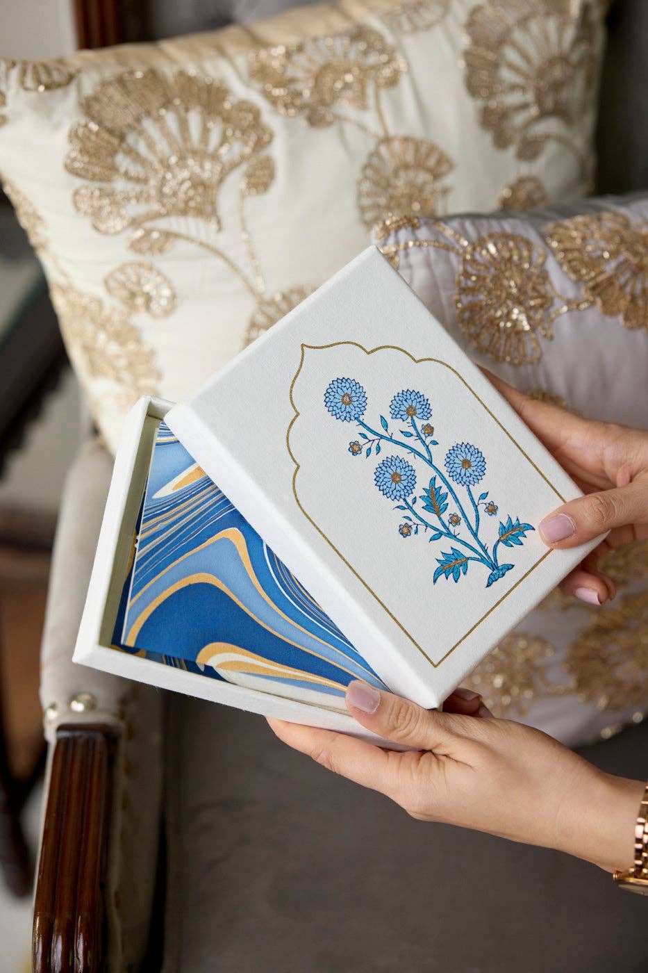Luxury Boxed Artisan Notecard Set – Sandook Sapphire
