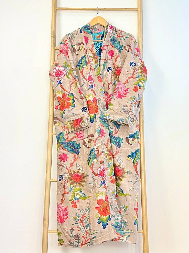 Luxury Velvet Robe - Autumn Poudre Beige