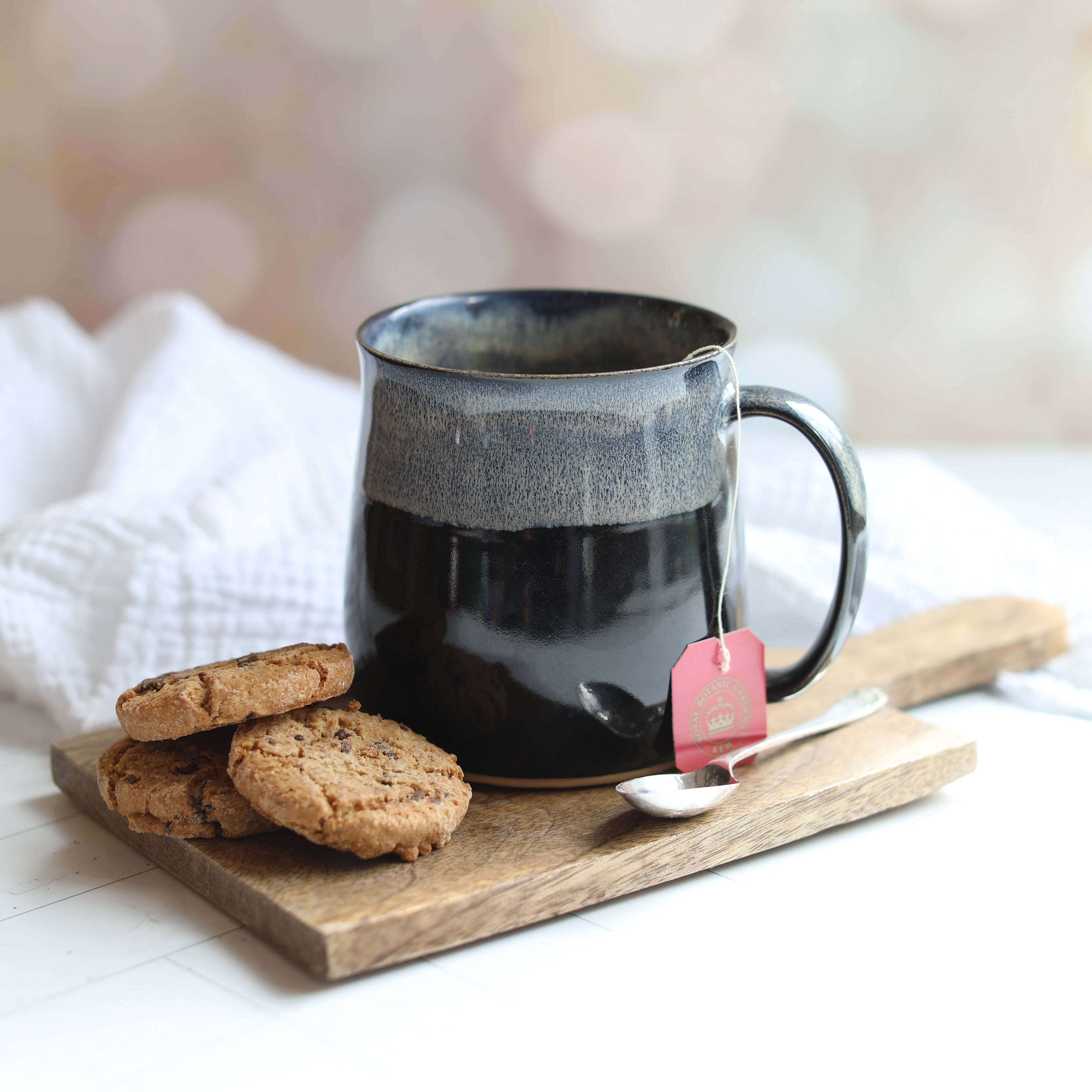 Stormy Seas Blue Black Handmade Ceramic Coffee Mug by Glosters Pottery