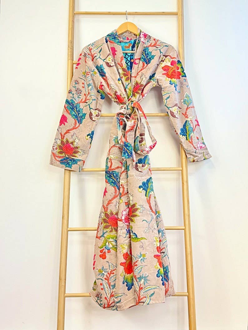 Luxury Velvet Robe - Autumn Poudre Beige