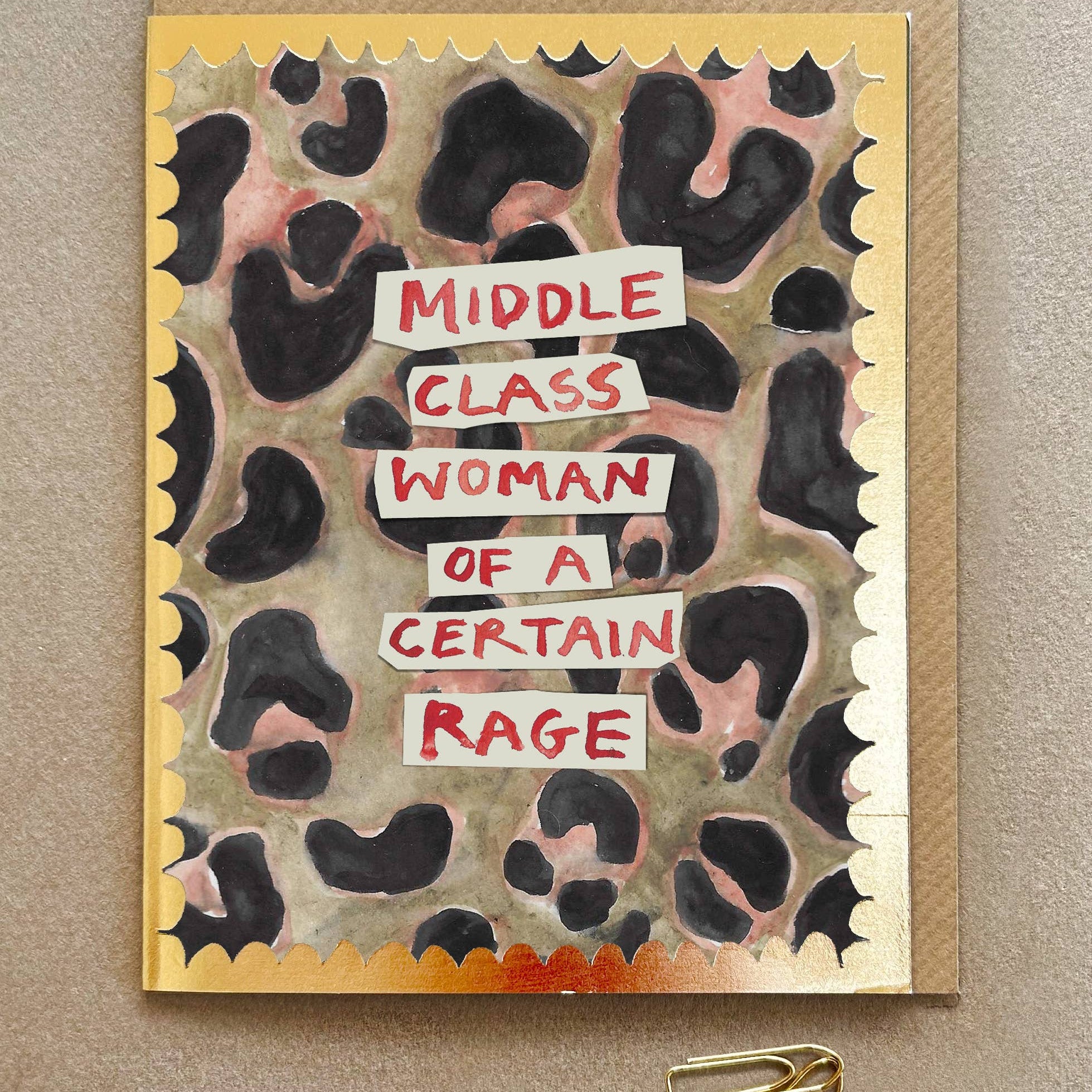 ' Middle Class Woman ' Greetings Card