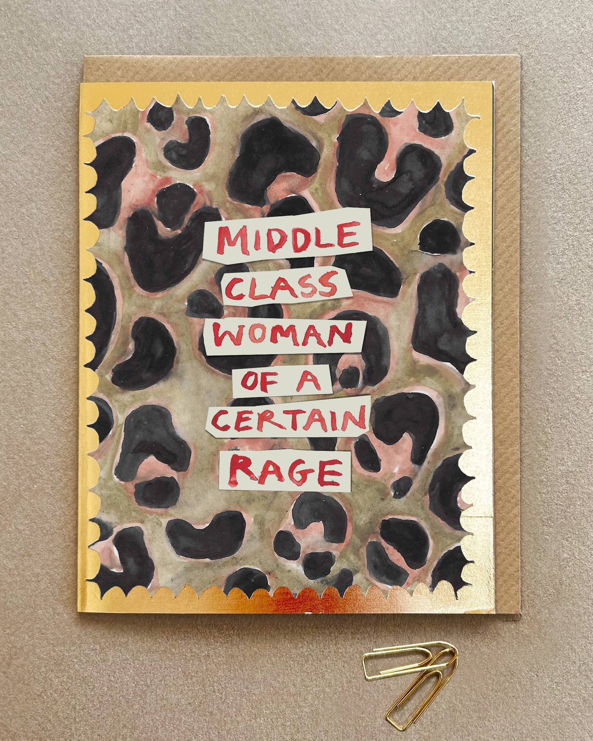 ' Middle Class Woman ' Greetings Card
