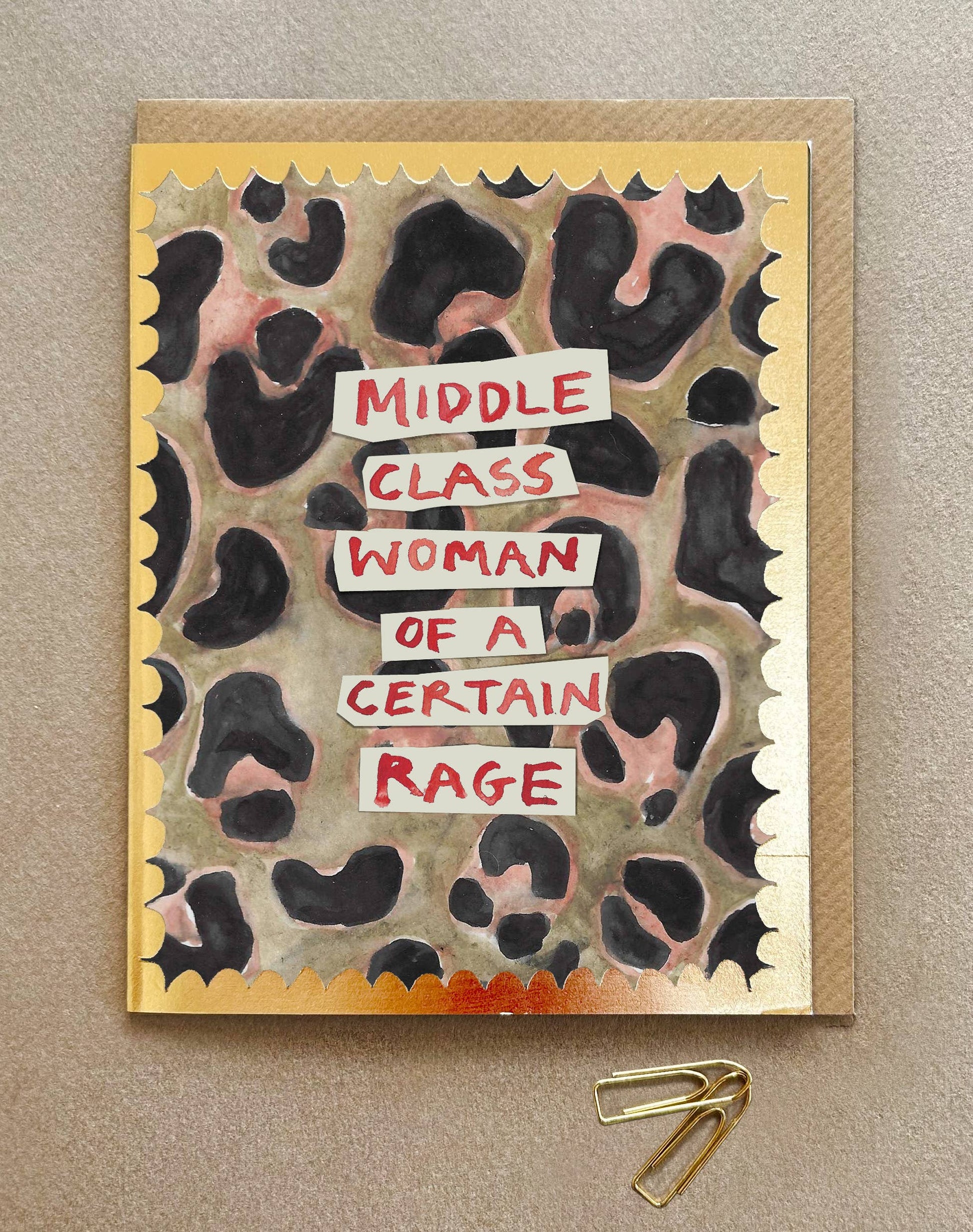 ' Middle Class Woman ' Greetings Card