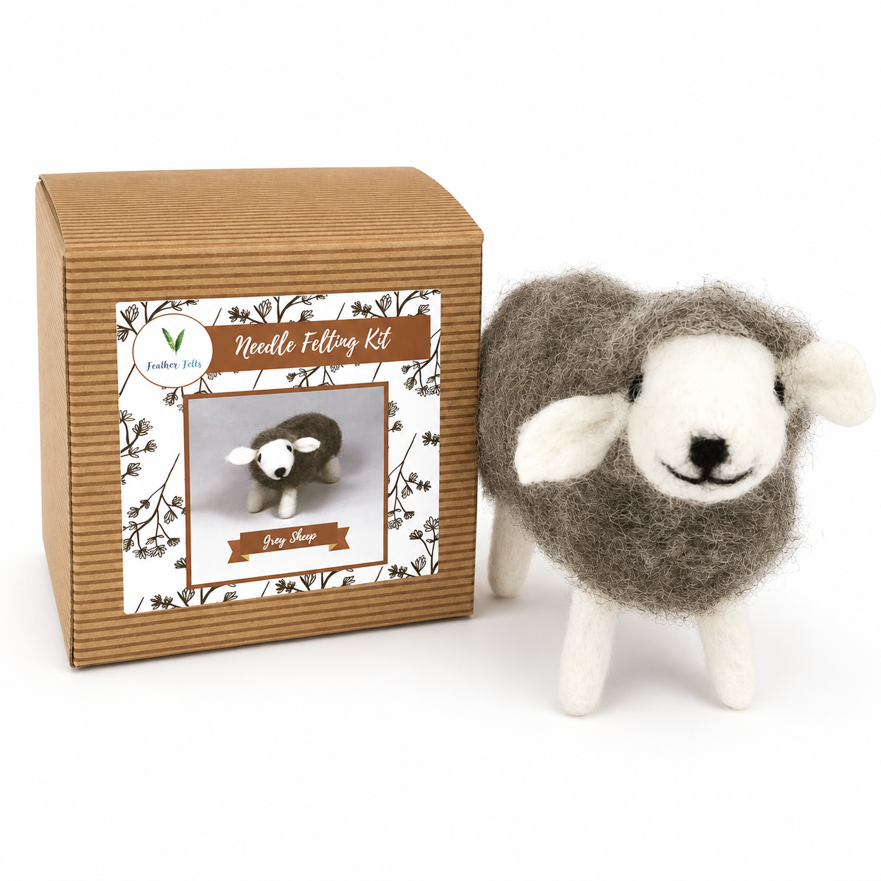 Grey Sheep Needle Felting Kit With Foam