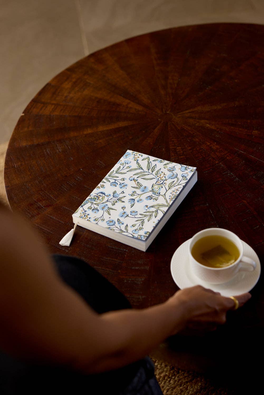 Block Printed Ruled Notebook A5 – Songbirds Blue Stone