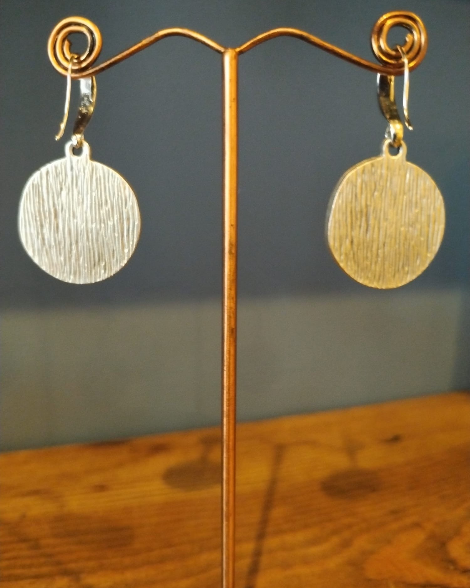 Elegant Gold Floral Coin Drop Earrings