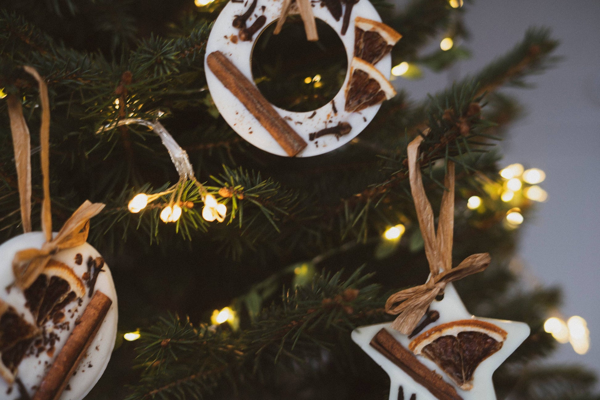 Cranberry, Orange and Cinnamon Scented Wax Star Decoration
