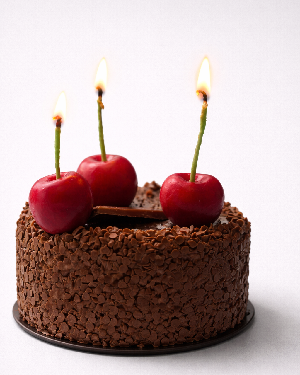 Handmade Cherry Cake Candles Set of Three