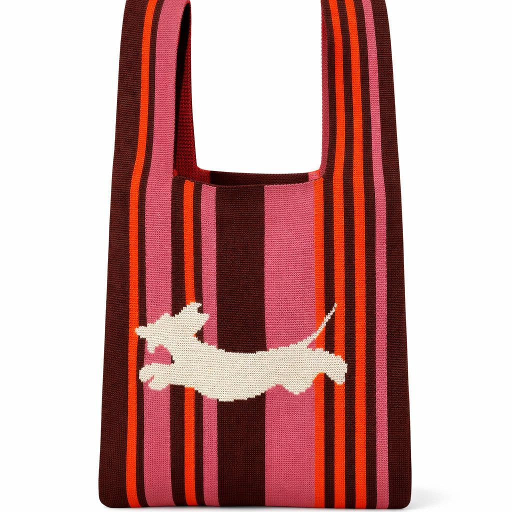Sausage & Stripes Knitted Bag – Dachshund Tote
