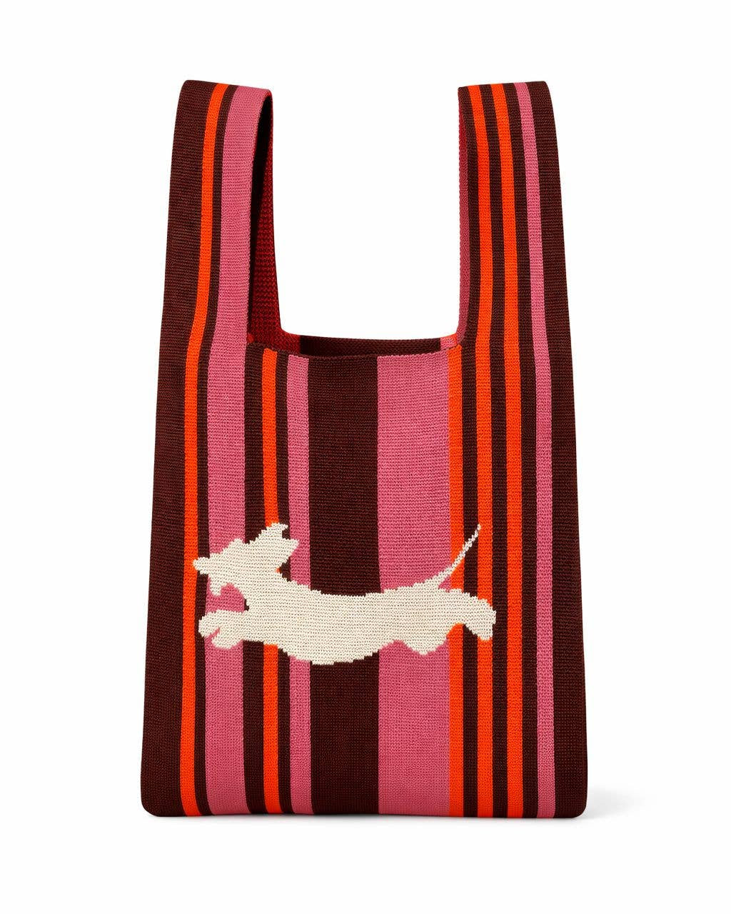 Sausage & Stripes Knitted Bag – Dachshund Tote