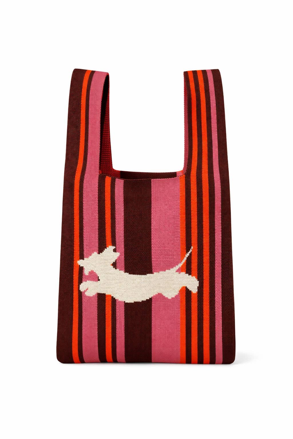 Sausage & Stripes Knitted Bag – Dachshund Tote