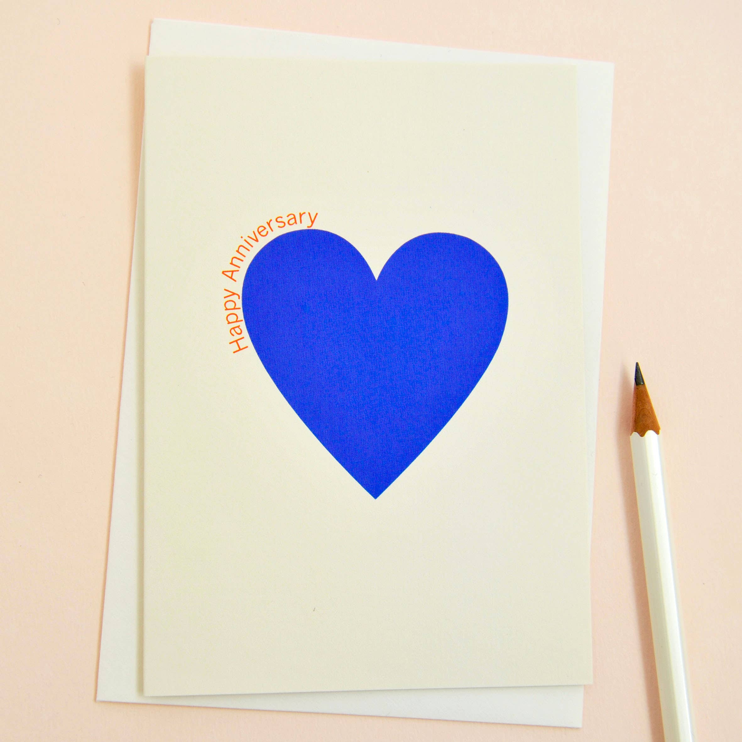 Happy Anniversary in Blue Greetings Card