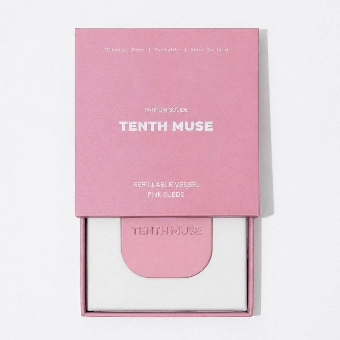 Refillable Solid Perfume Vessel Pink Suede - Tenth Muse