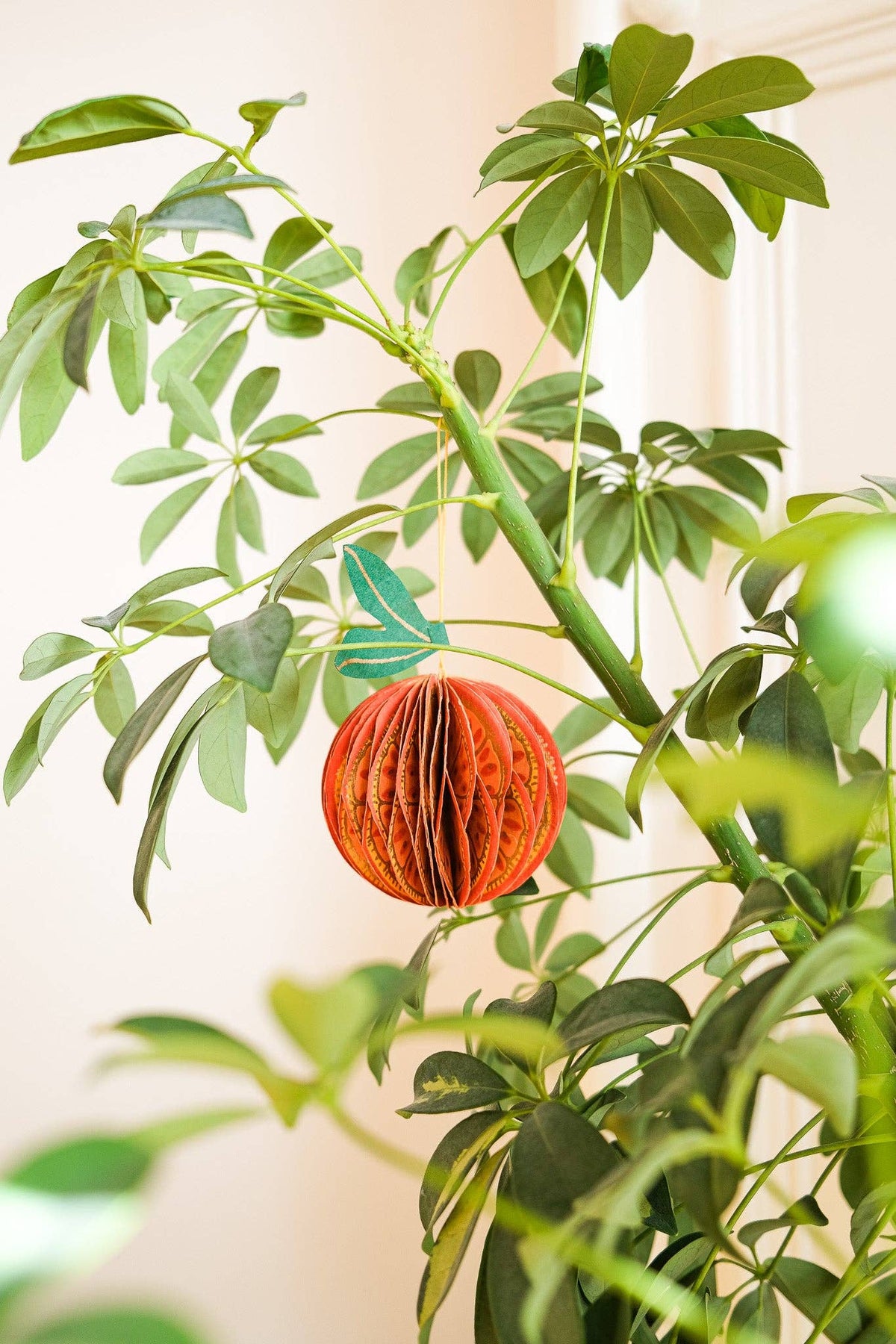 Orange Honeycomb Paper Christmas Decoration