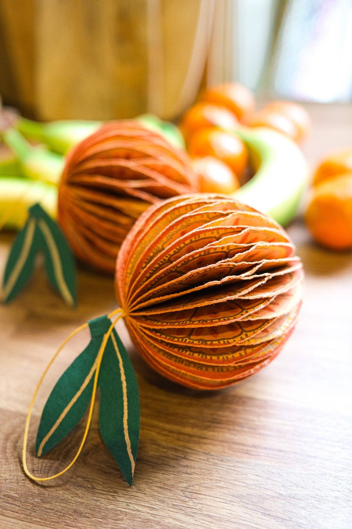 Orange Honeycomb Paper Christmas Decoration