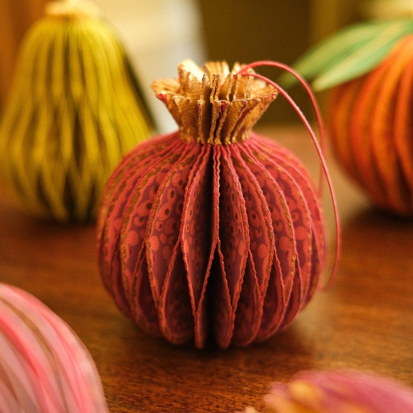 Pomegranate Honeycomb Paper Christmas Decoration