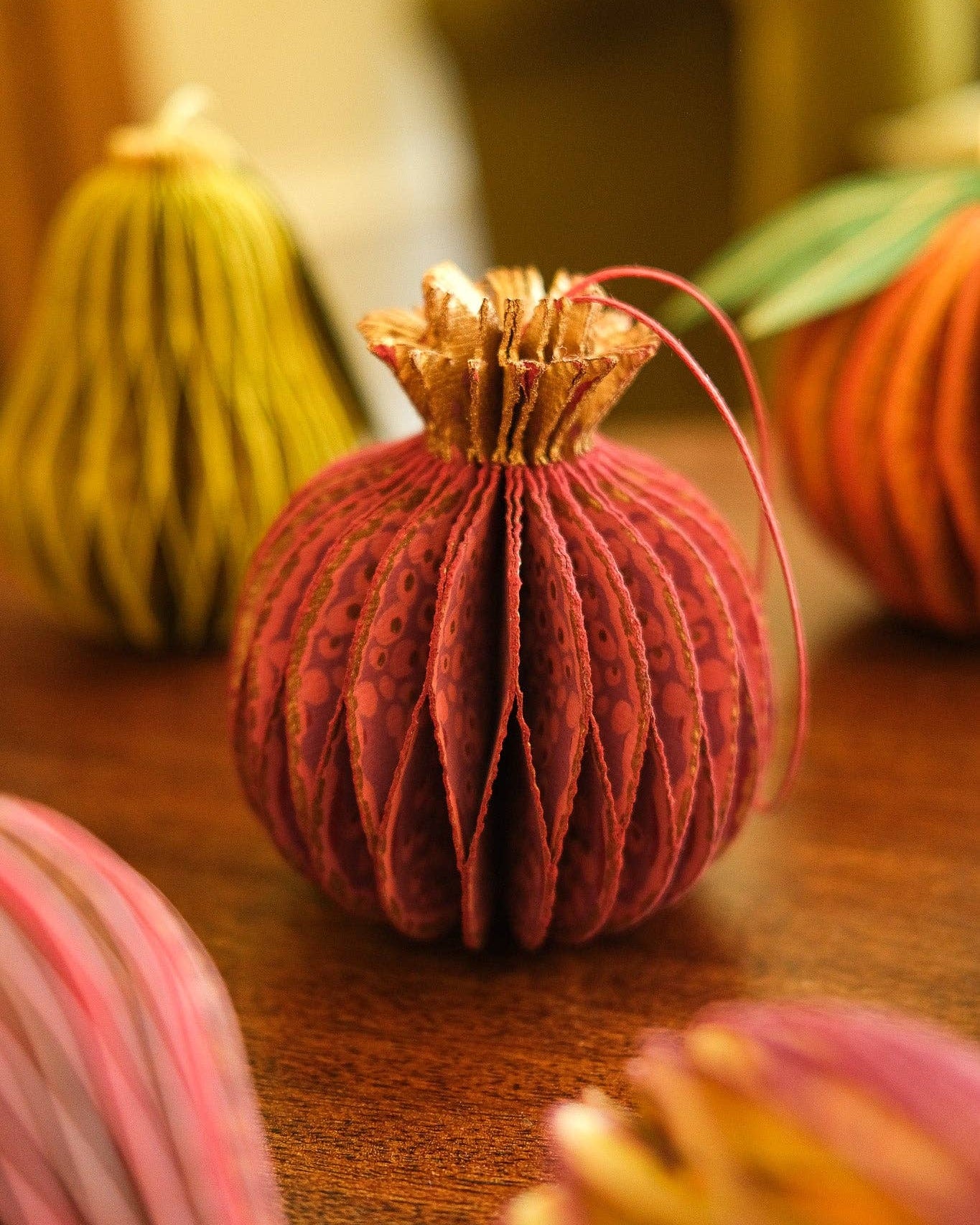 Pomegranate Honeycomb Paper Christmas Decoration