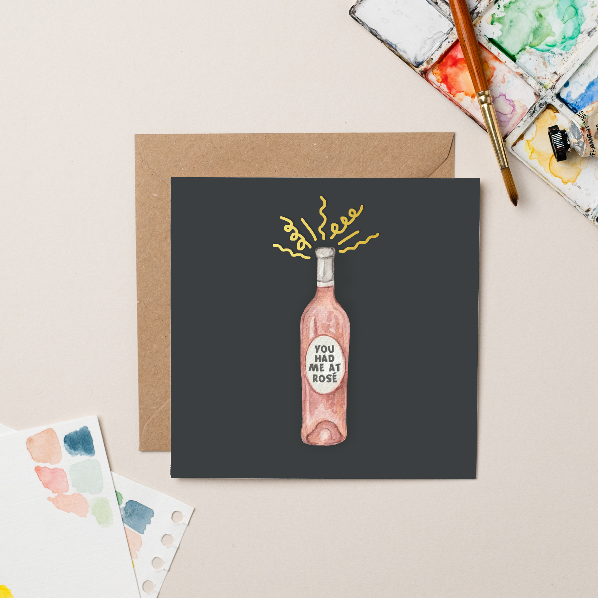 Rosé Gold Foil Greeting Card – You Had Me At Rosé