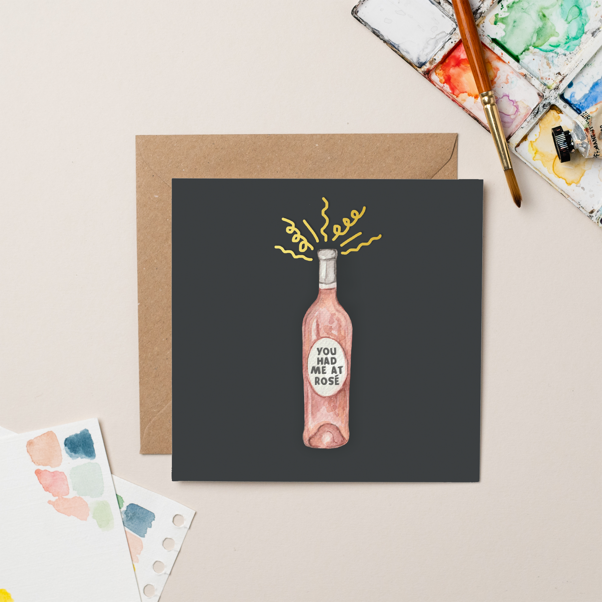 Rosé Gold Foil Greeting Card – You Had Me At Rosé