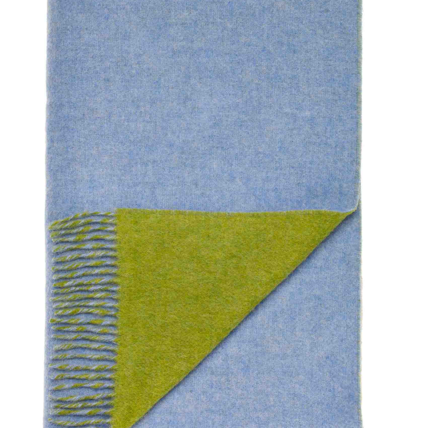Double Face Pure Wool Throw  in Sky & Apple By Bronte Moon