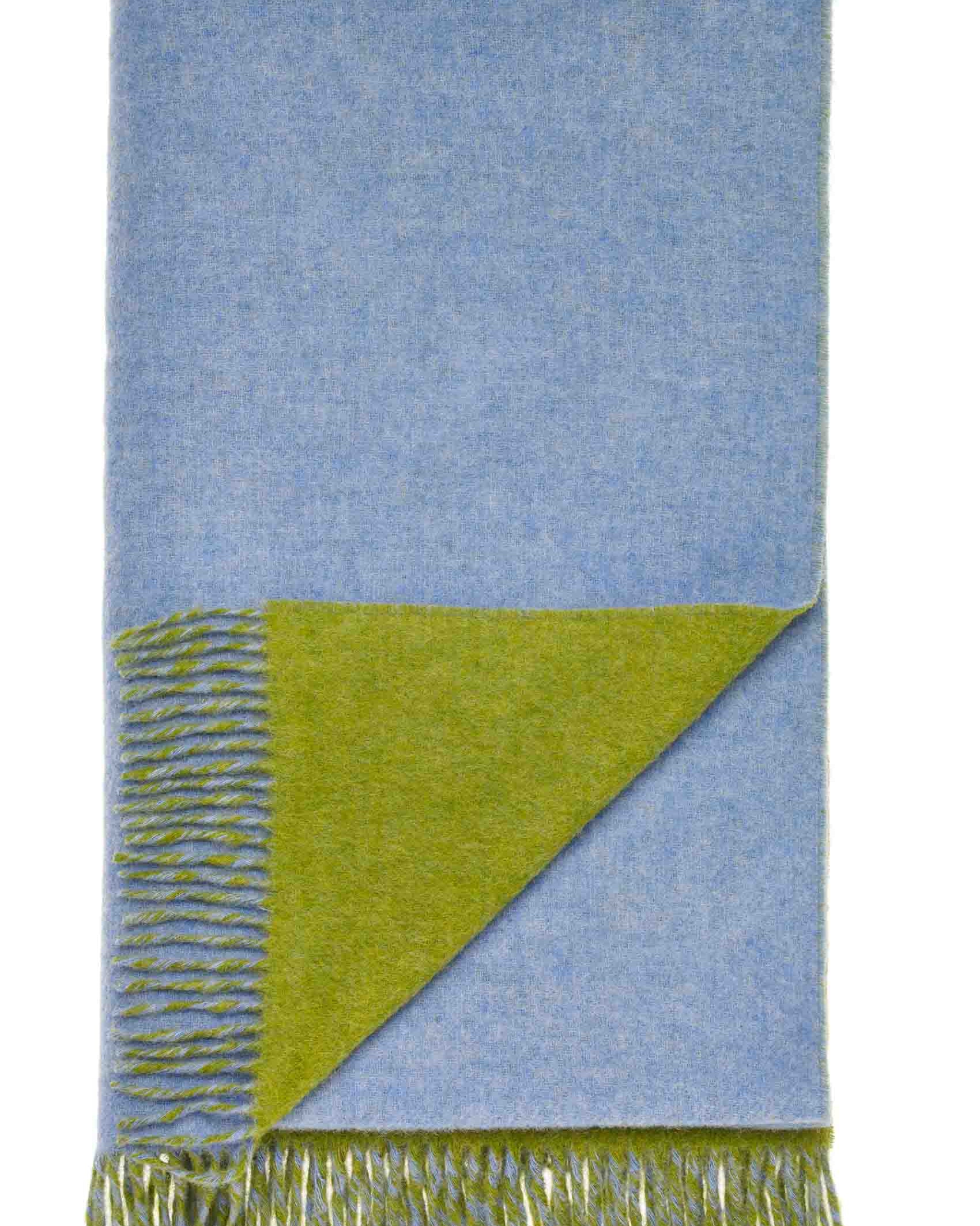 Double Face Pure Wool Throw  in Sky & Apple By Bronte Moon