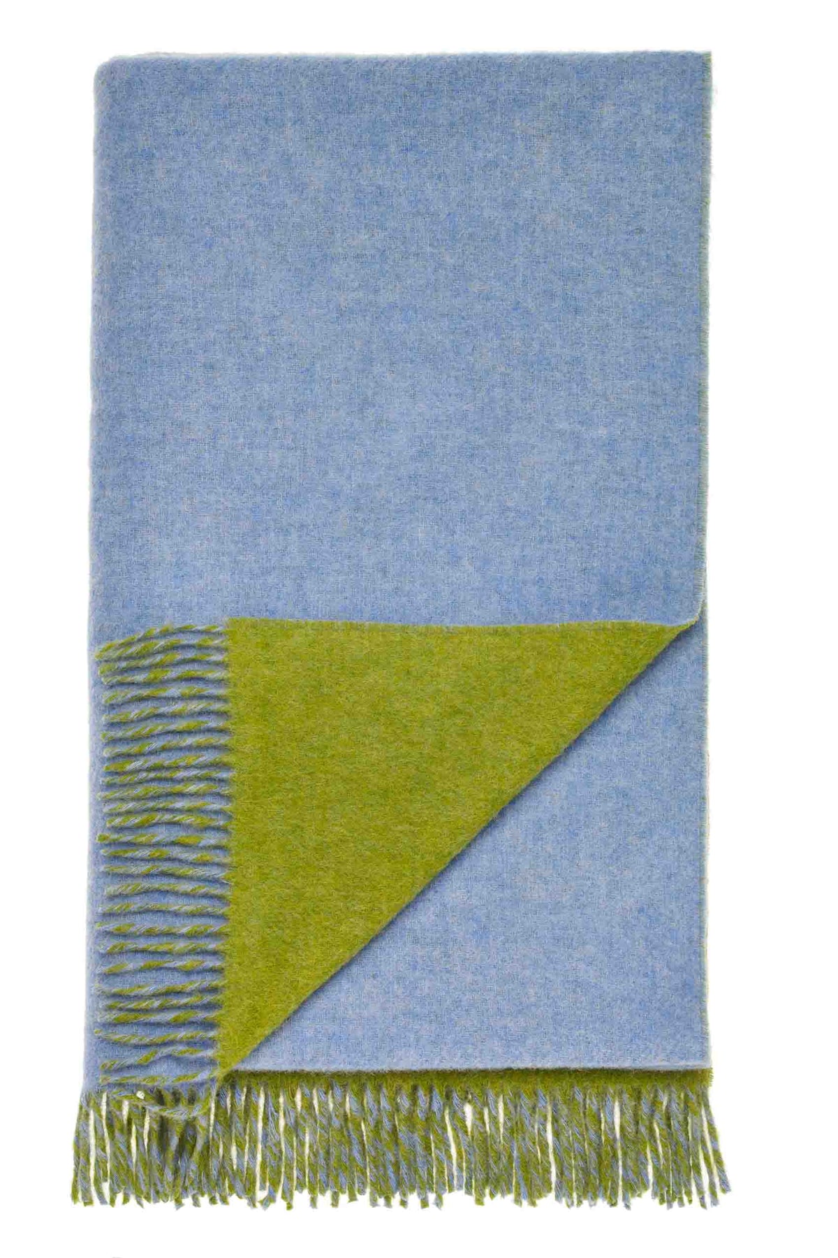 Double Face Pure Wool Throw  in Sky & Apple By Bronte Moon