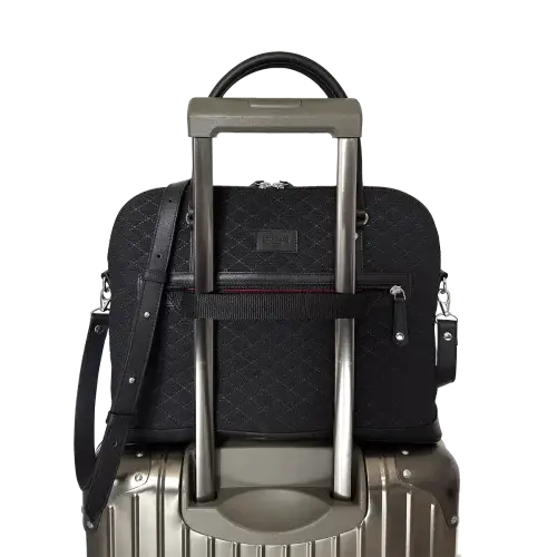 Simona Upcycled Automotive Textile Laptop Bag in Black