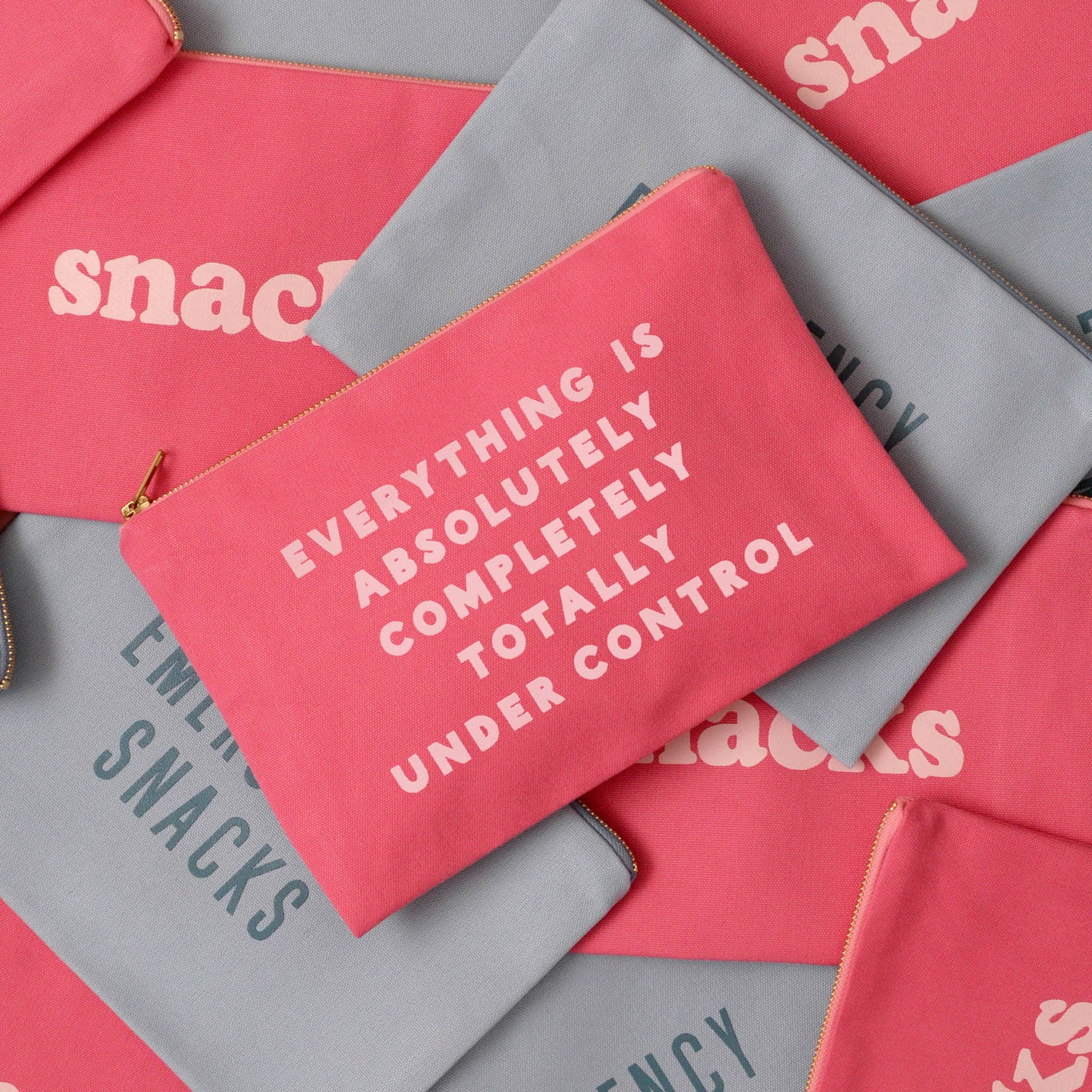 Under Control Bright Pink Canvas Pouch