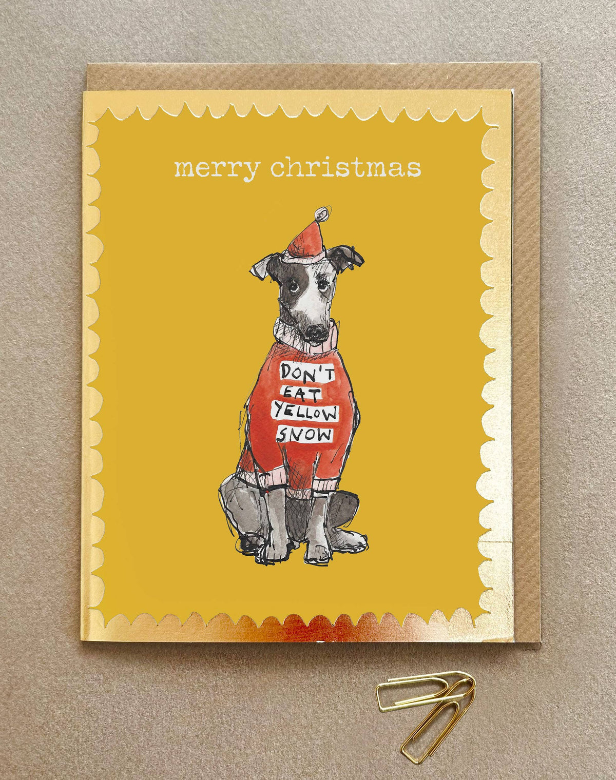 Don’t Eat Yellow Snow Funny Dog Christmas Card
