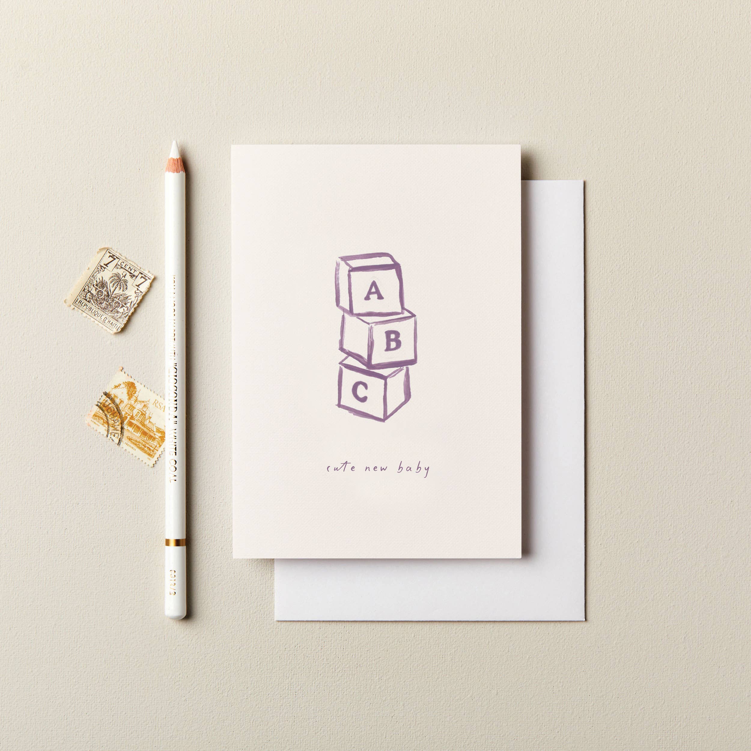 Cute New Baby Card, New Arrival Card, Modern New Baby Card