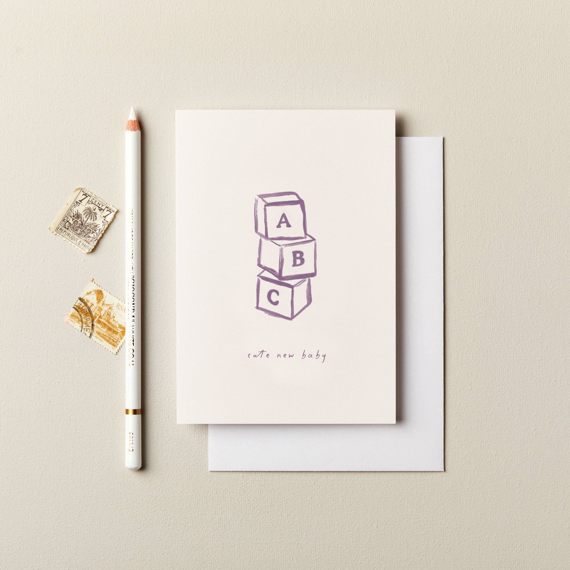 Cute New Baby Card, New Arrival Card, Modern New Baby Card