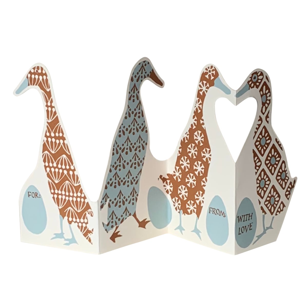 Concertina Patchwork Puddleducks - Greetings Card - Cambridge Imprint