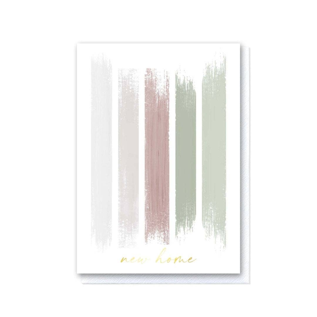 Pink and Green New Home Card Designed & Made in East Anglia