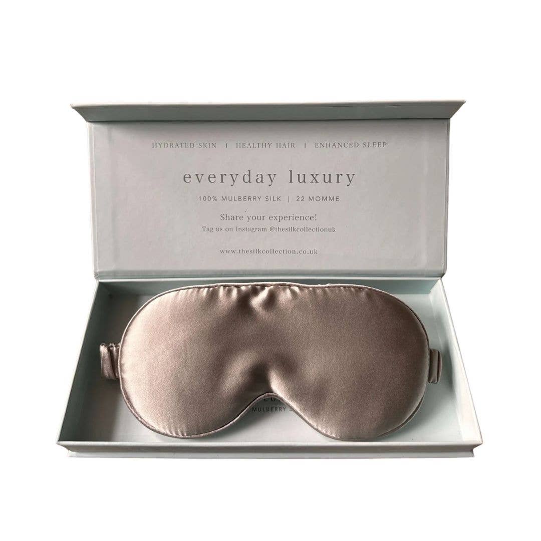 Black Eclipse Mulberry Silk Eye Mask 100% Silk in Gift Box