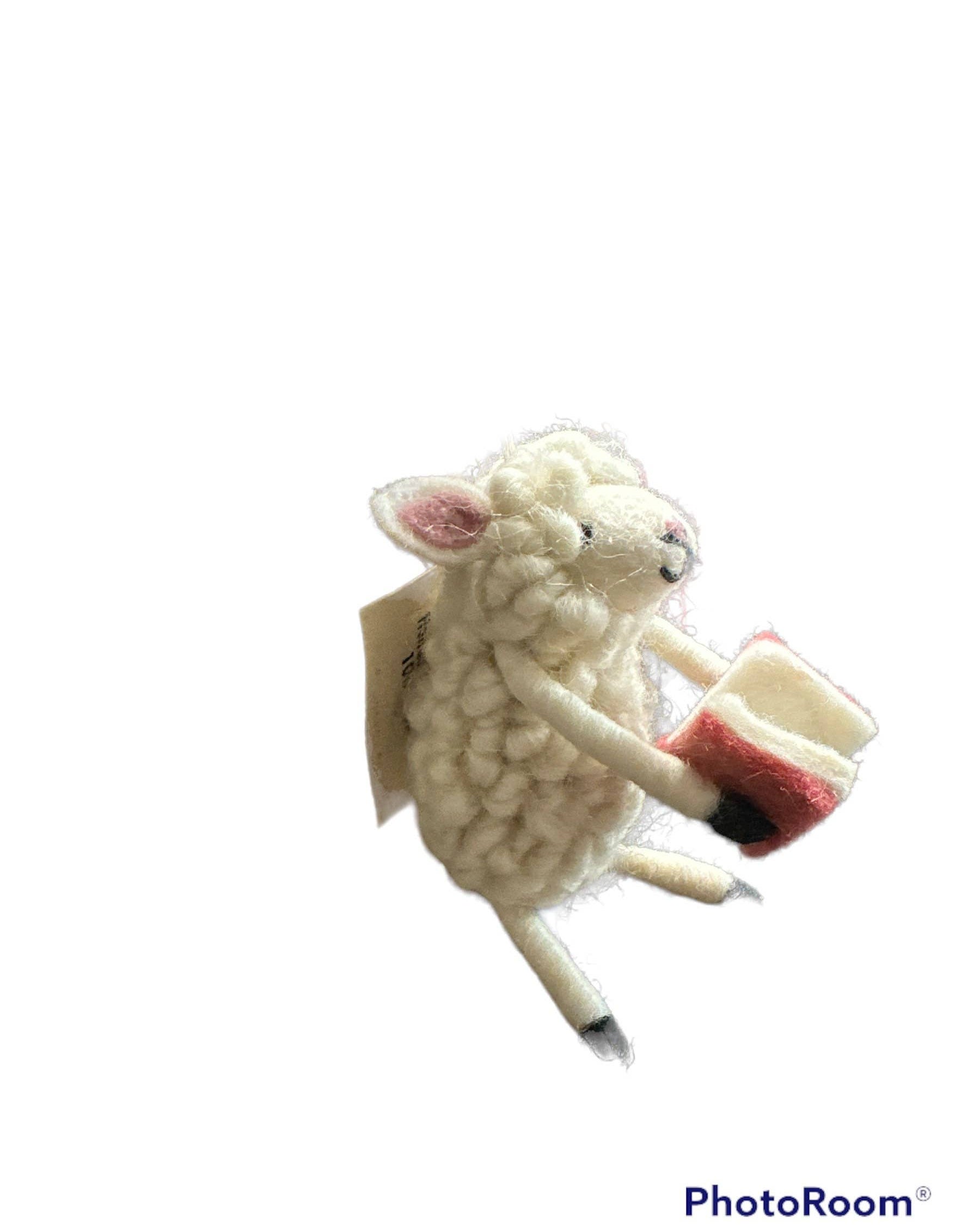 Felt Sheep Reading a Book Decoration Ornaments