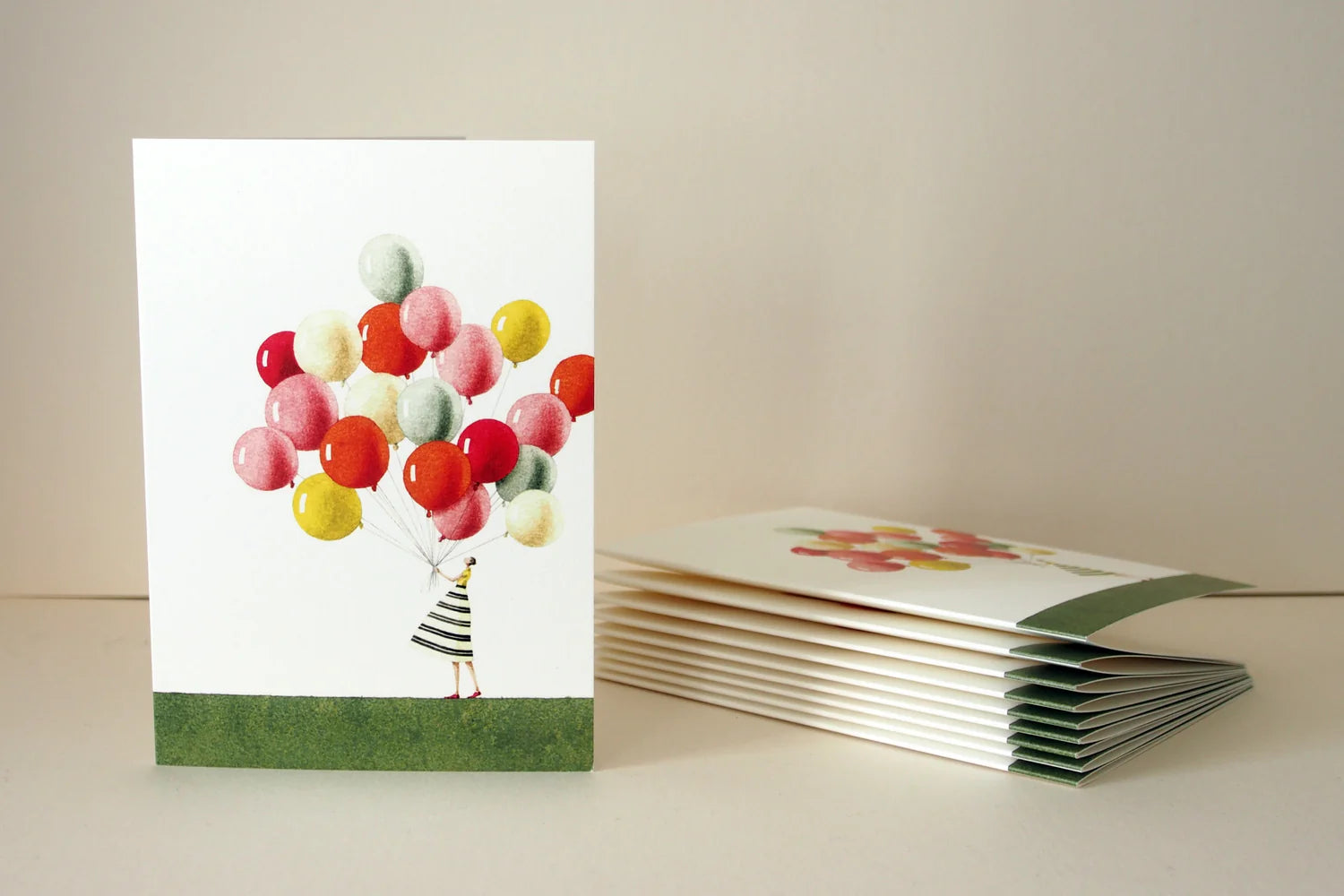 Greetings Notecards Pack Of 10 -  Balloons Design