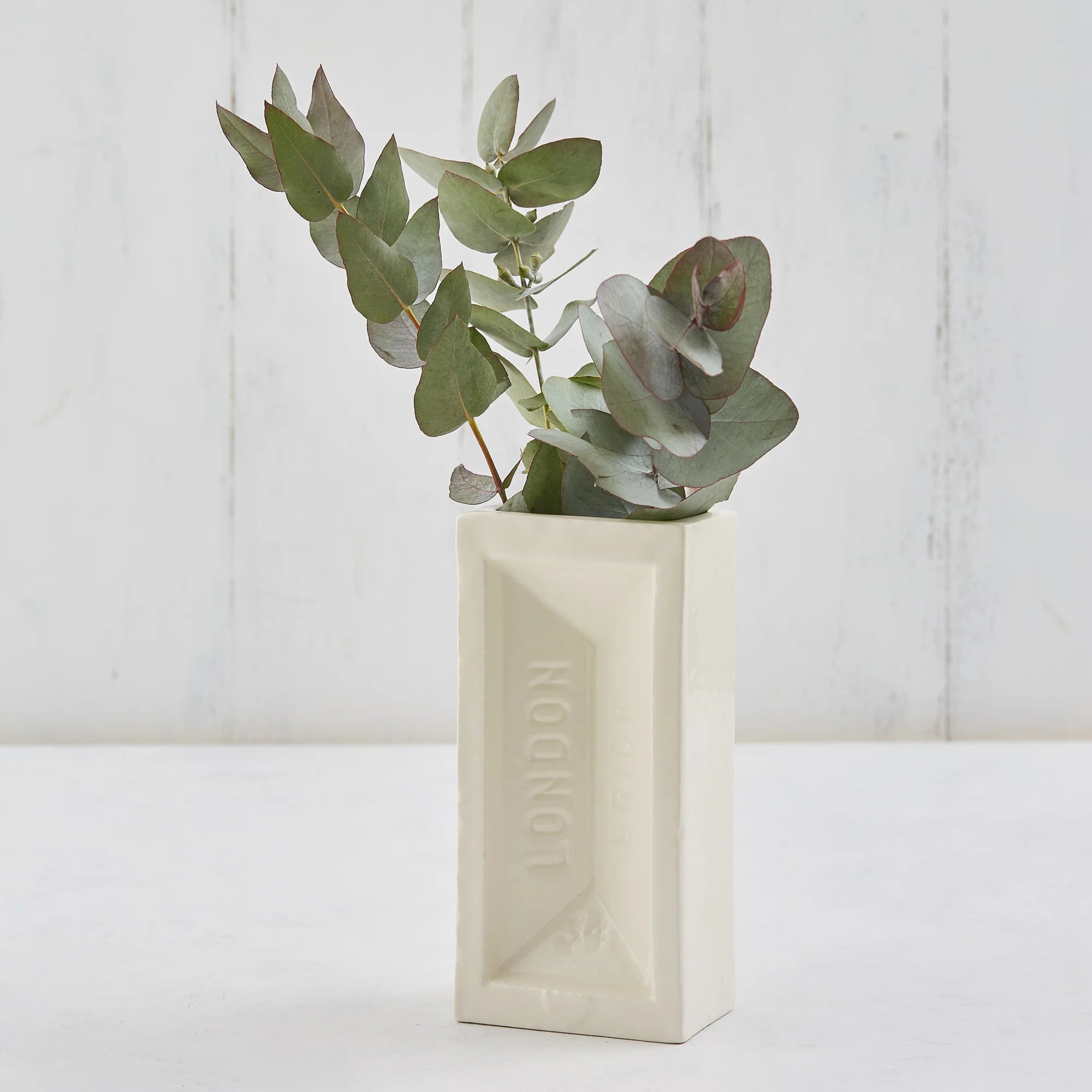 Decorative London Brick Vase – White Finish