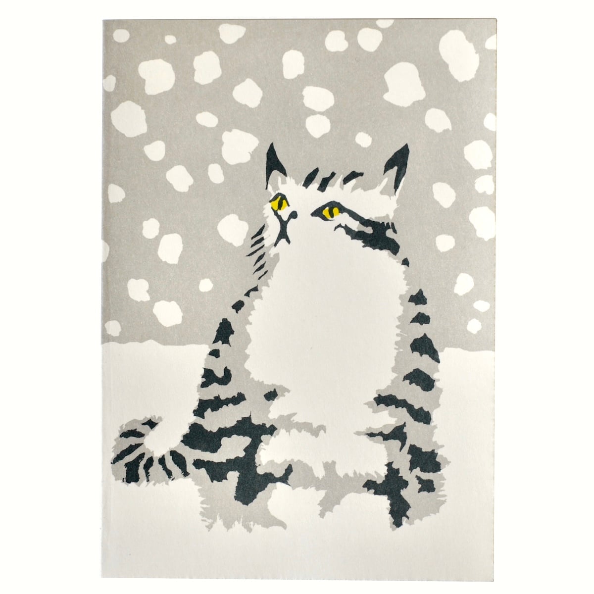 Pack of Ten Snow Cat Christmas Cards by Cambridge Imprint