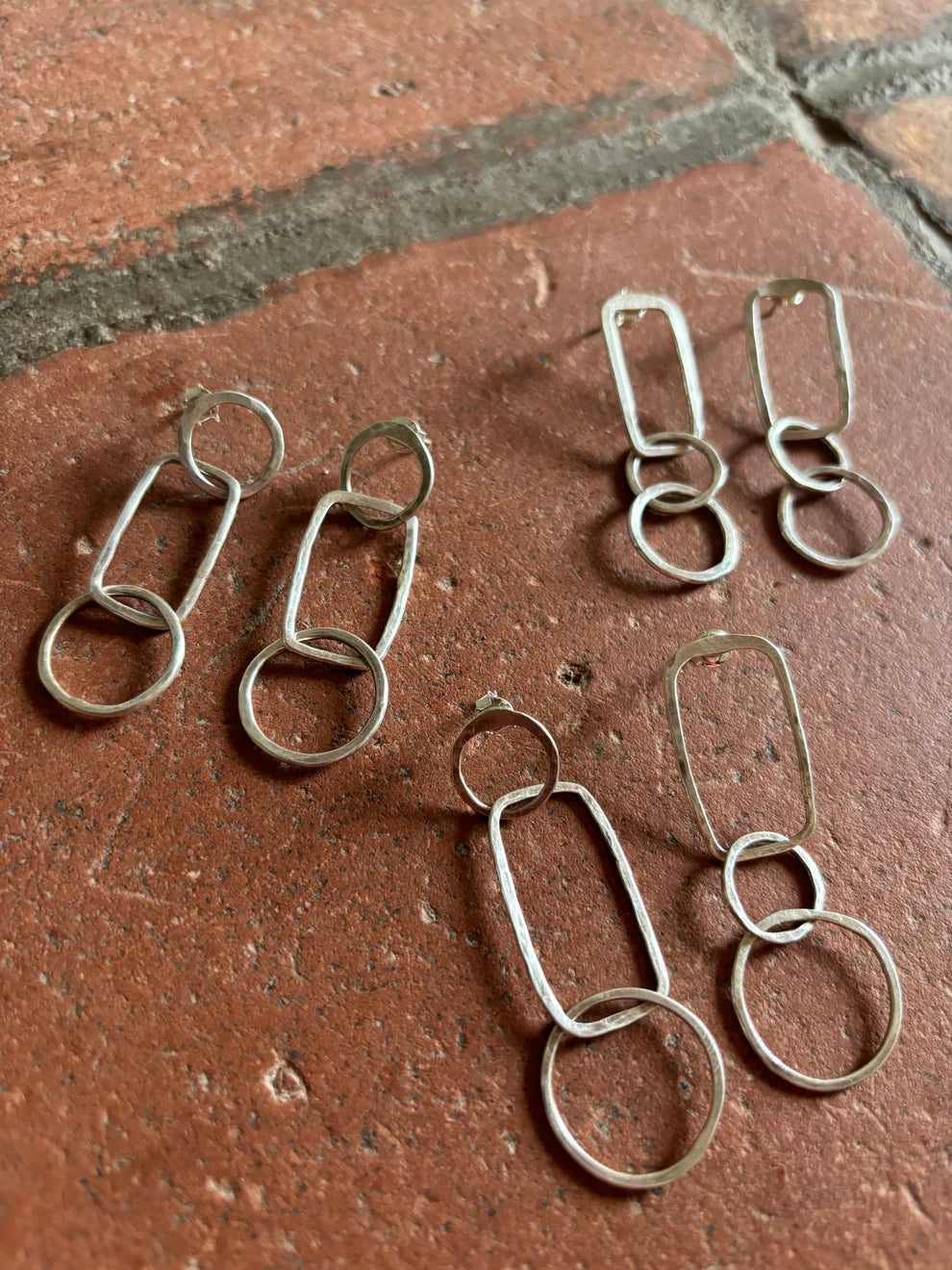 Geometric Silver Earrings